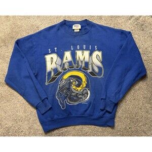 Vintage 1995 Los Angeles Rams Sweatshirt Mens Medium Blue Football NFL St Louis